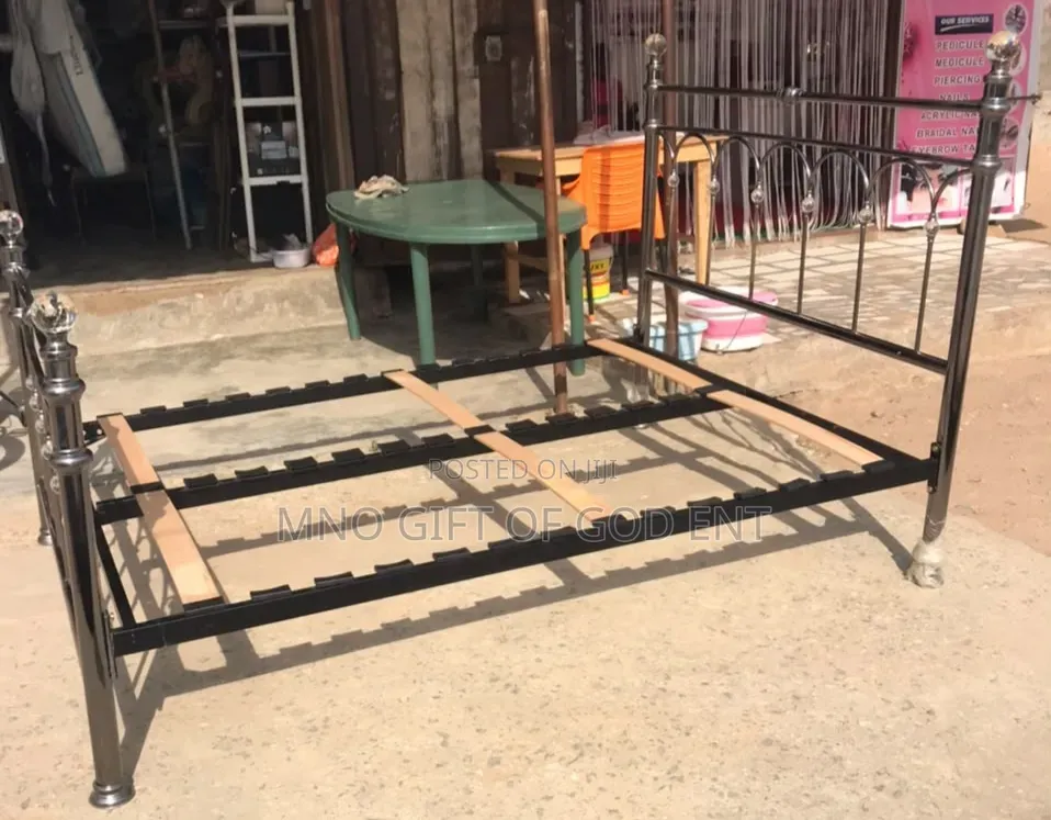 Krystal Shiny Nickel Metal 5ft Double Bedstead