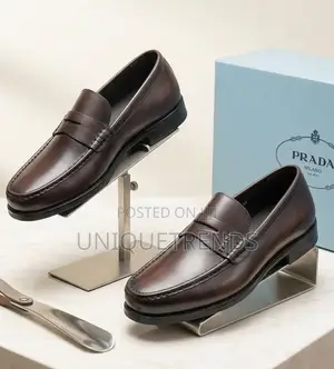 Executive PRADA Penny Leather Loafers (Coffee)
