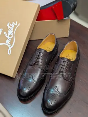 CHRISTIAN LOUBOUTIN Leather Brogue Derby Shoe (Coffee)