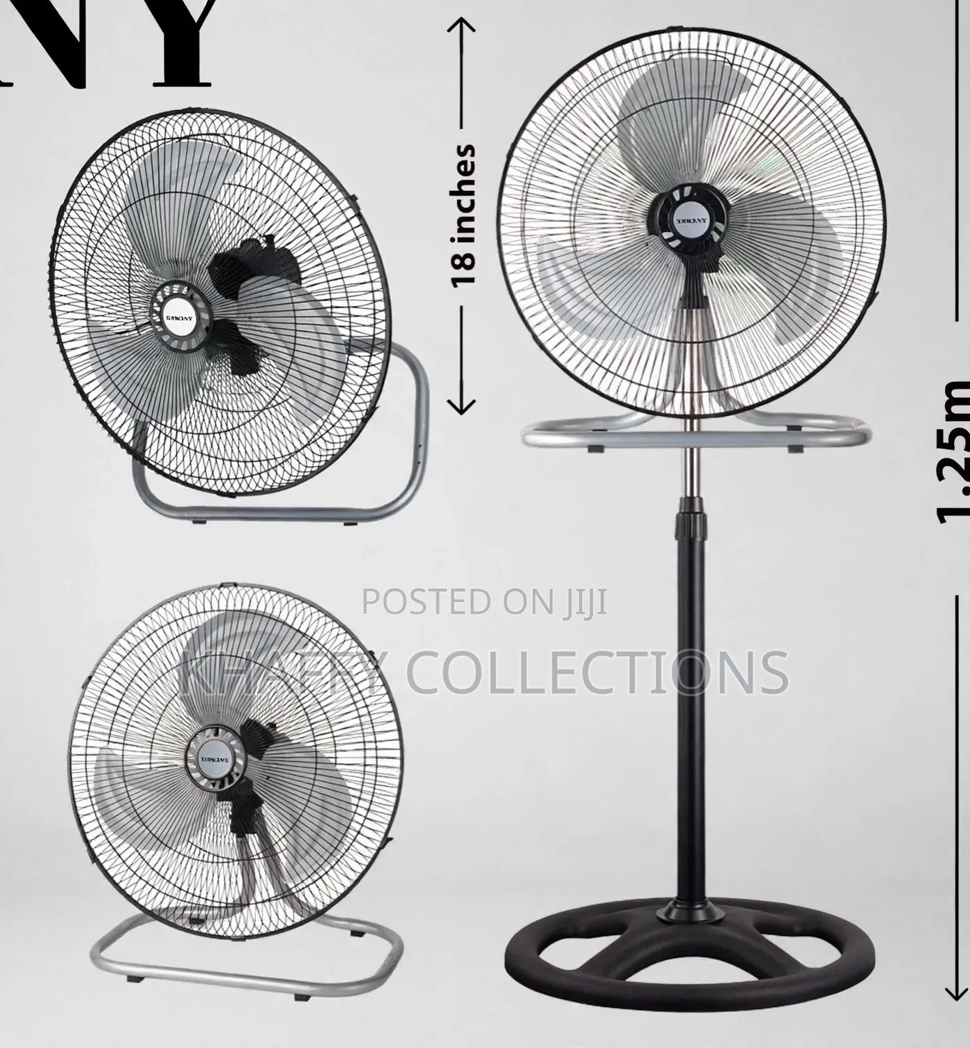 Sokany 18 Inches 3-in-1 Standing / Floor / Wall Fan - 1.25m