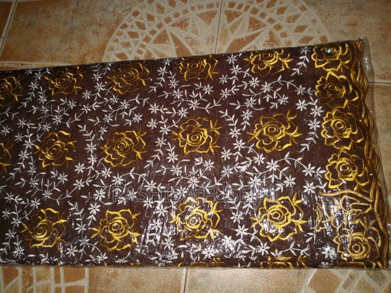 Elegant Brown & Gold Shada Lace