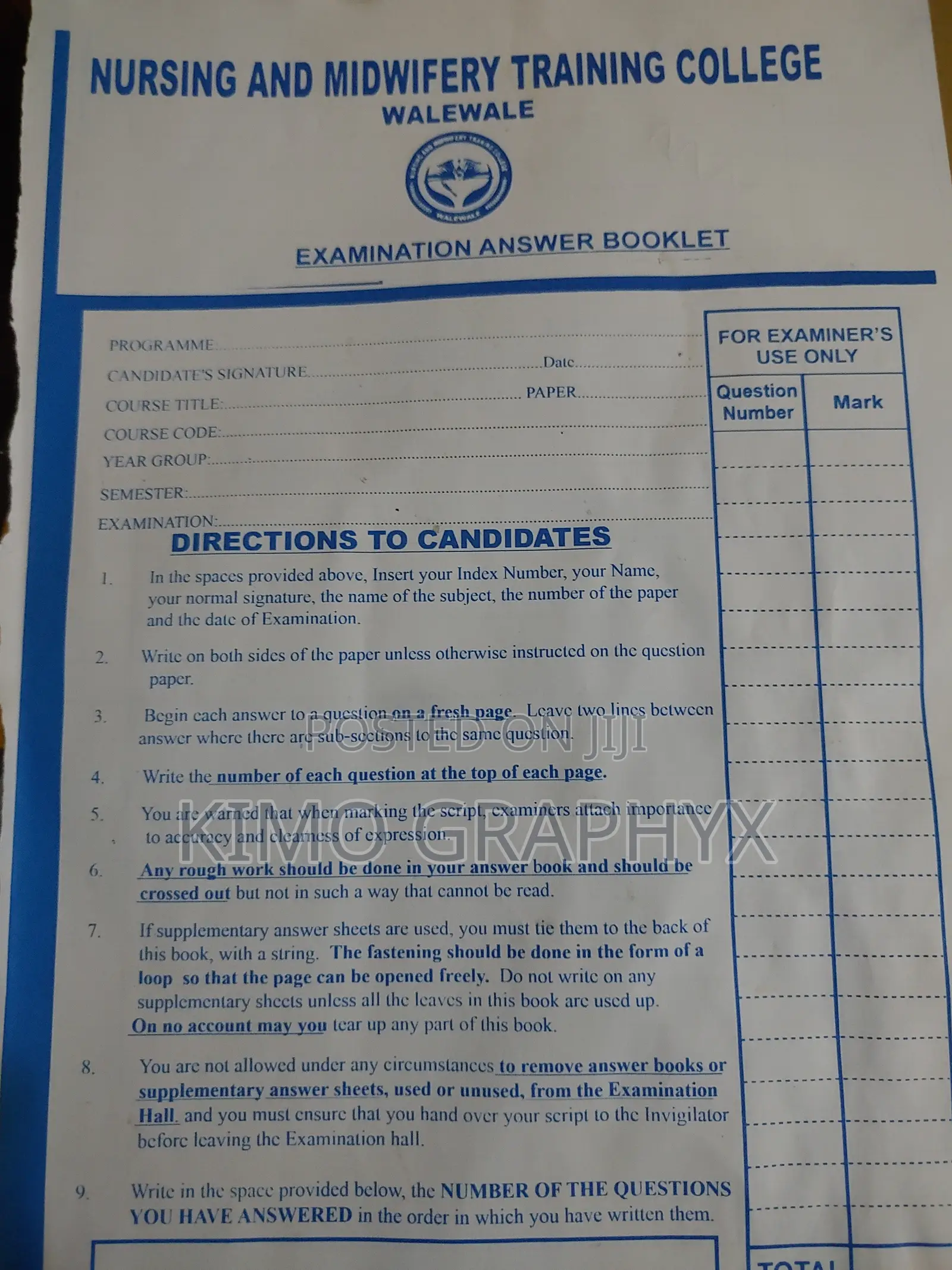 Answer Booklets/Sheets Printing