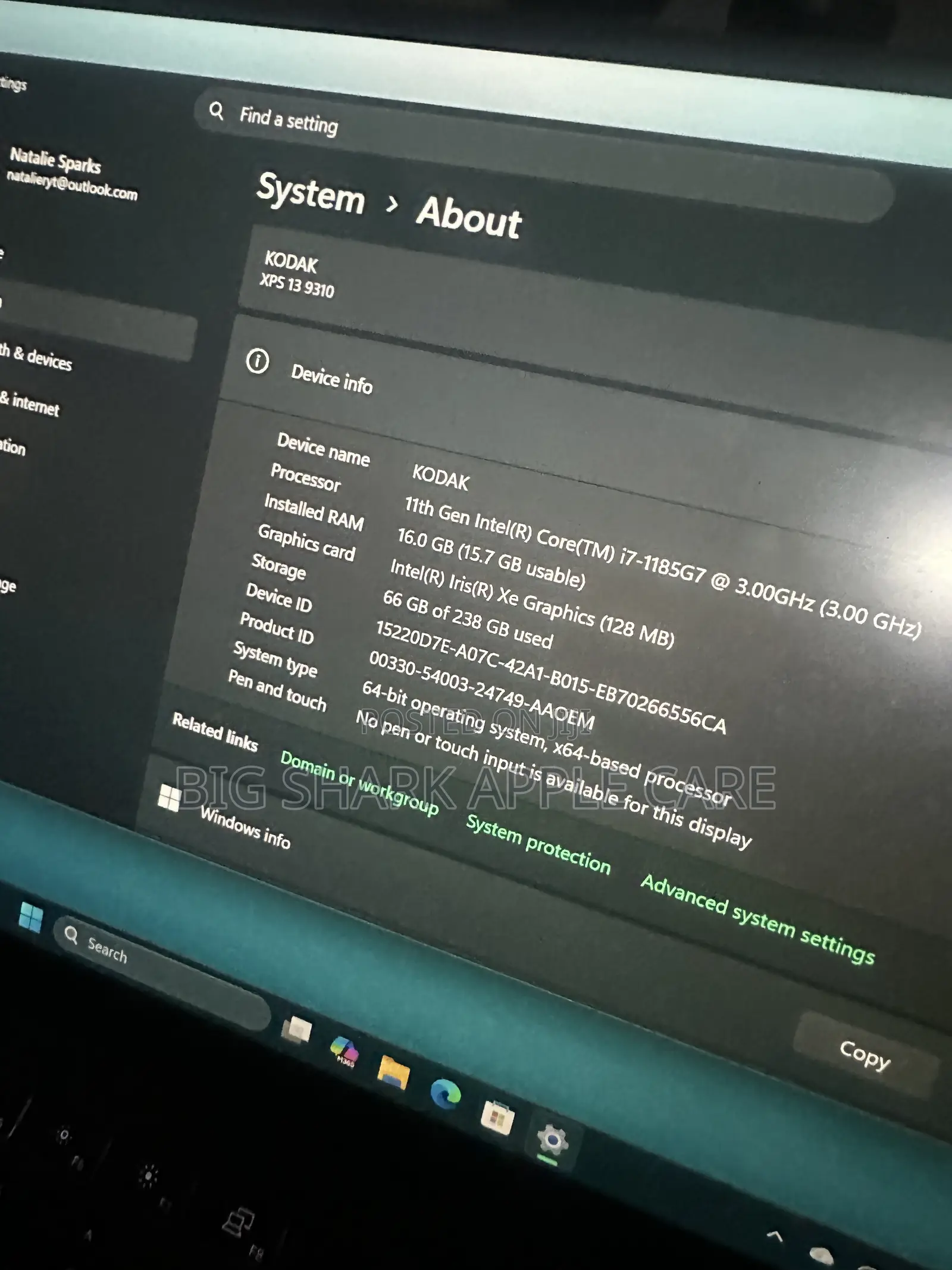 Laptop Dell XPS 13 16GB Intel Core i7 SSD 256GB