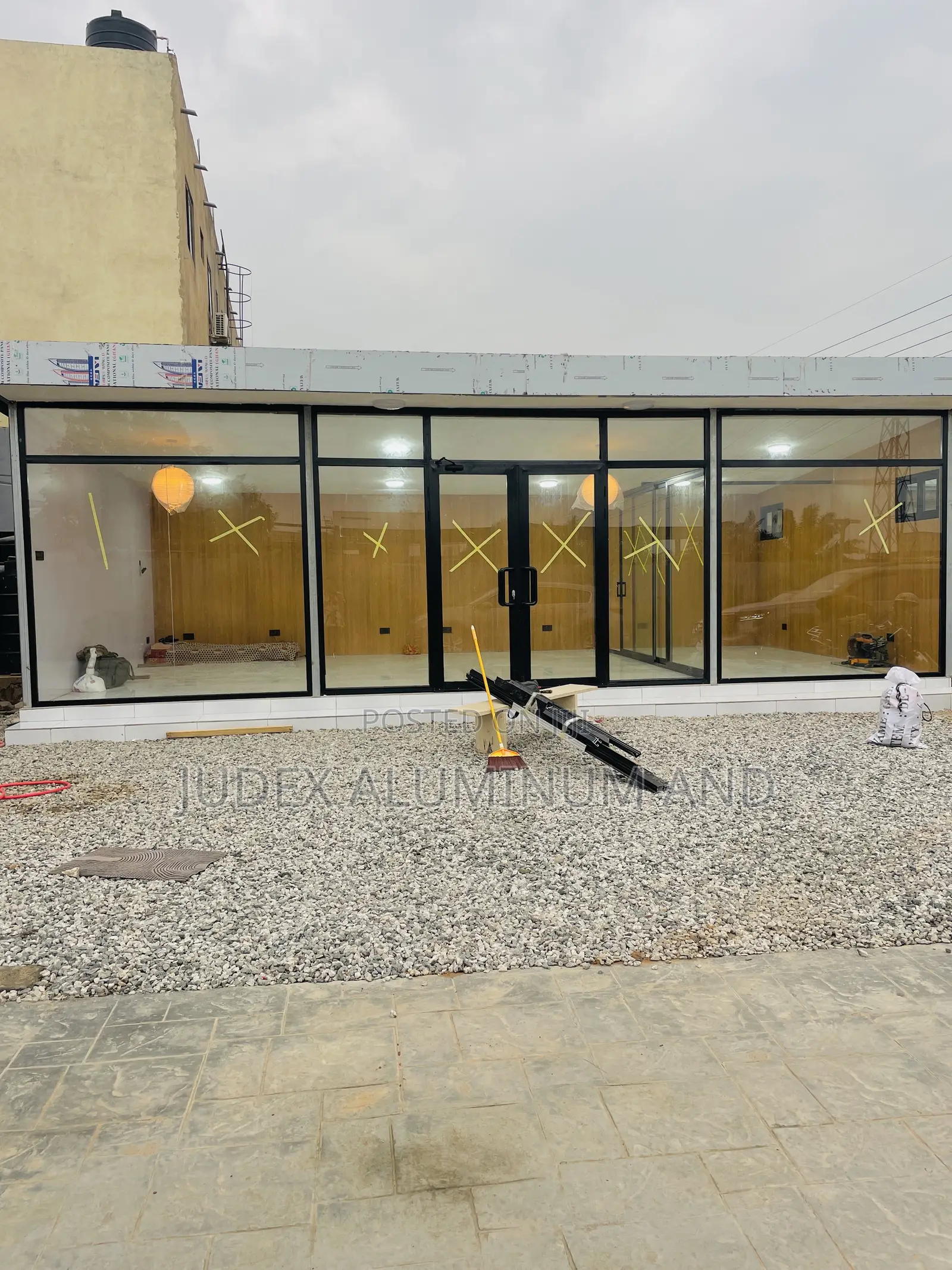 Frame Front Door Glass for Shop