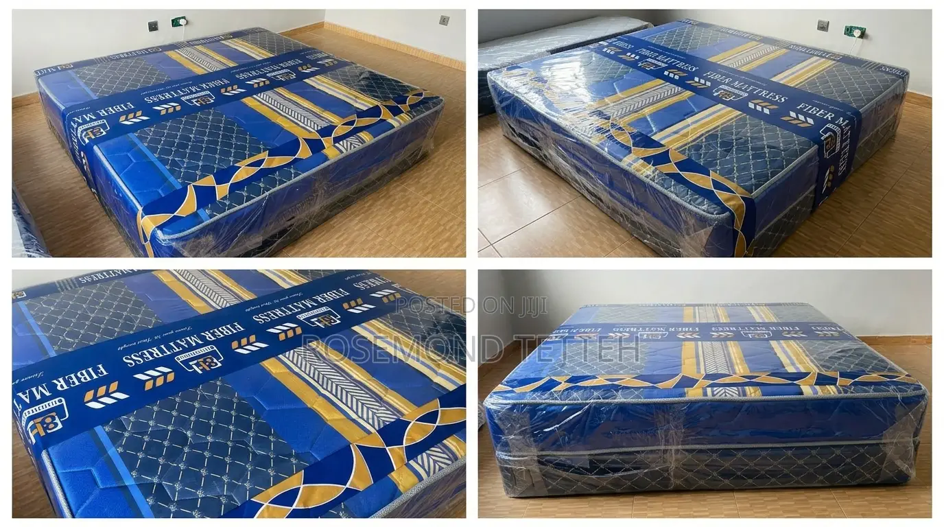 Queen-Size Gold-Patterned Fiber Mattress