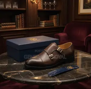 Frank Perry Monk Strap Brown Leather Men’s Shoe