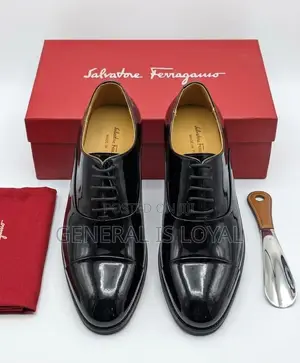 Salvatore Ferragamo Mirror Men’s Executive Lace Black Shoe