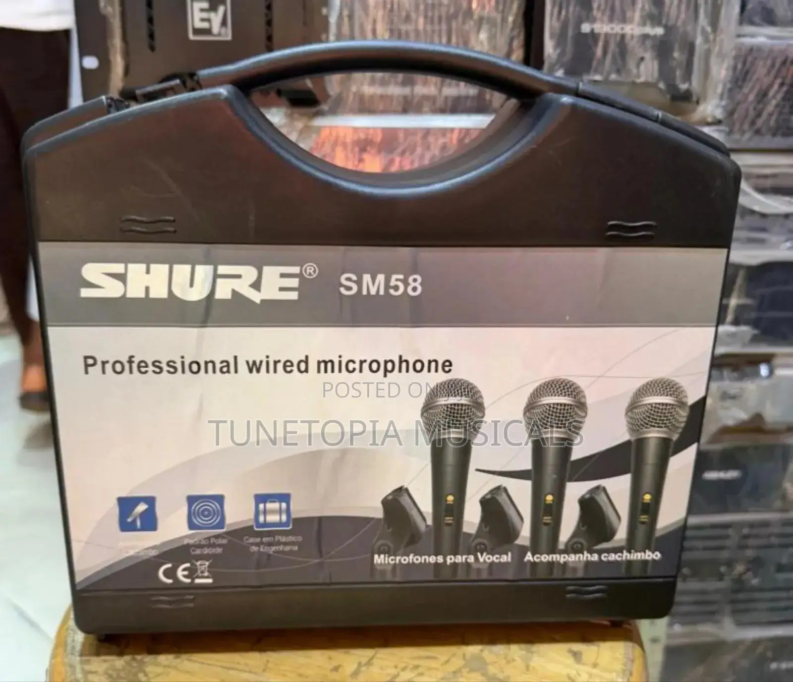 Shure SM58 3-Piece Set of Wired Dynamic Handheld Microphones