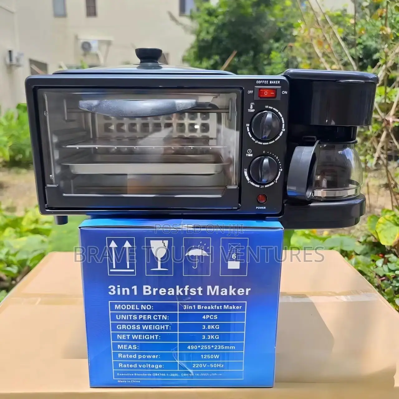 Breakfast Maker Multifunctional Toaster Oven, Griddle, Coffee Maker