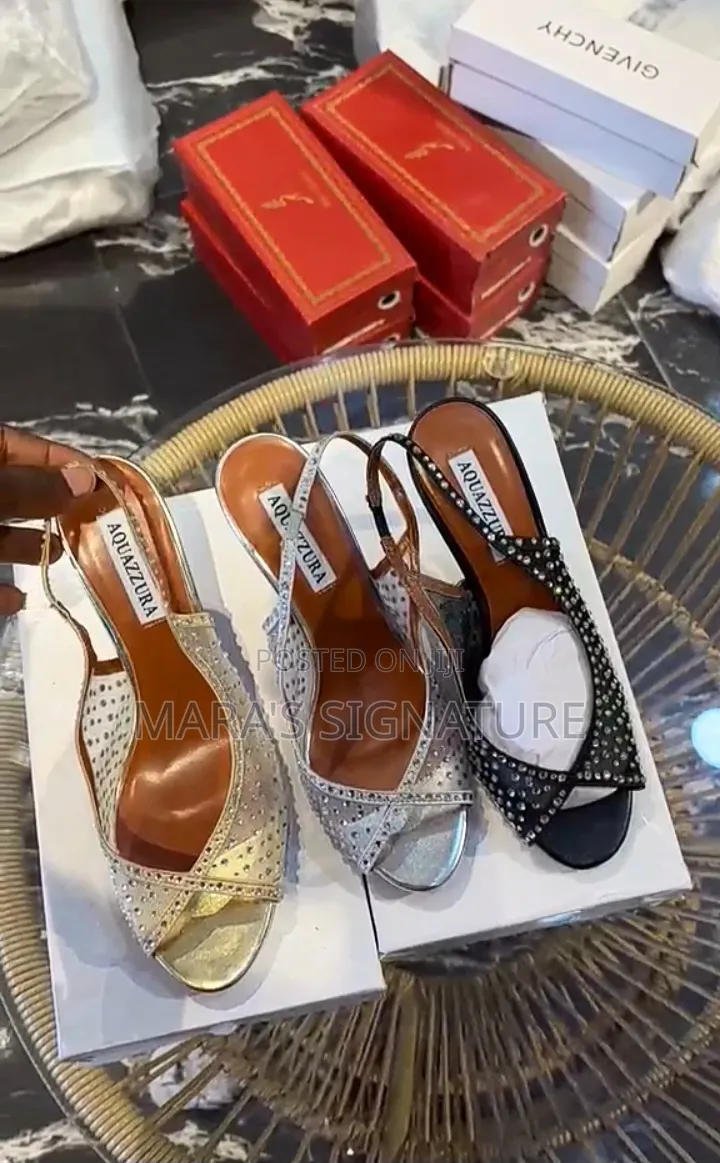 AQUAZZURA Crystal Slingback Heels