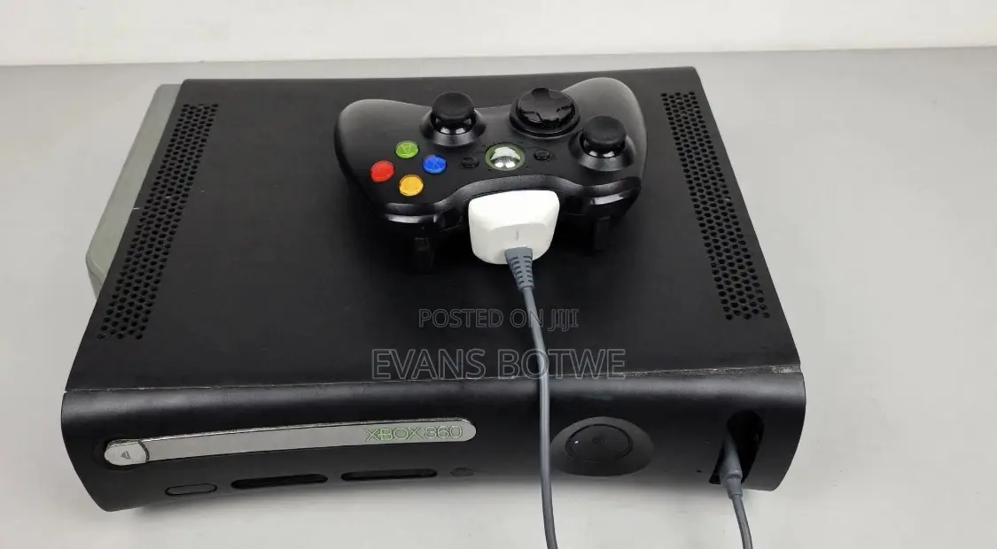 Xbox 360 Fat Black Console + 1 Controller - Working Perfect