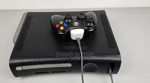 Xbox 360 Fat Black Console + 1 Controller - Working Perfect