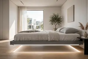 Luxury Floating Bed With LED Light - King Size 6x6 - Modern Design