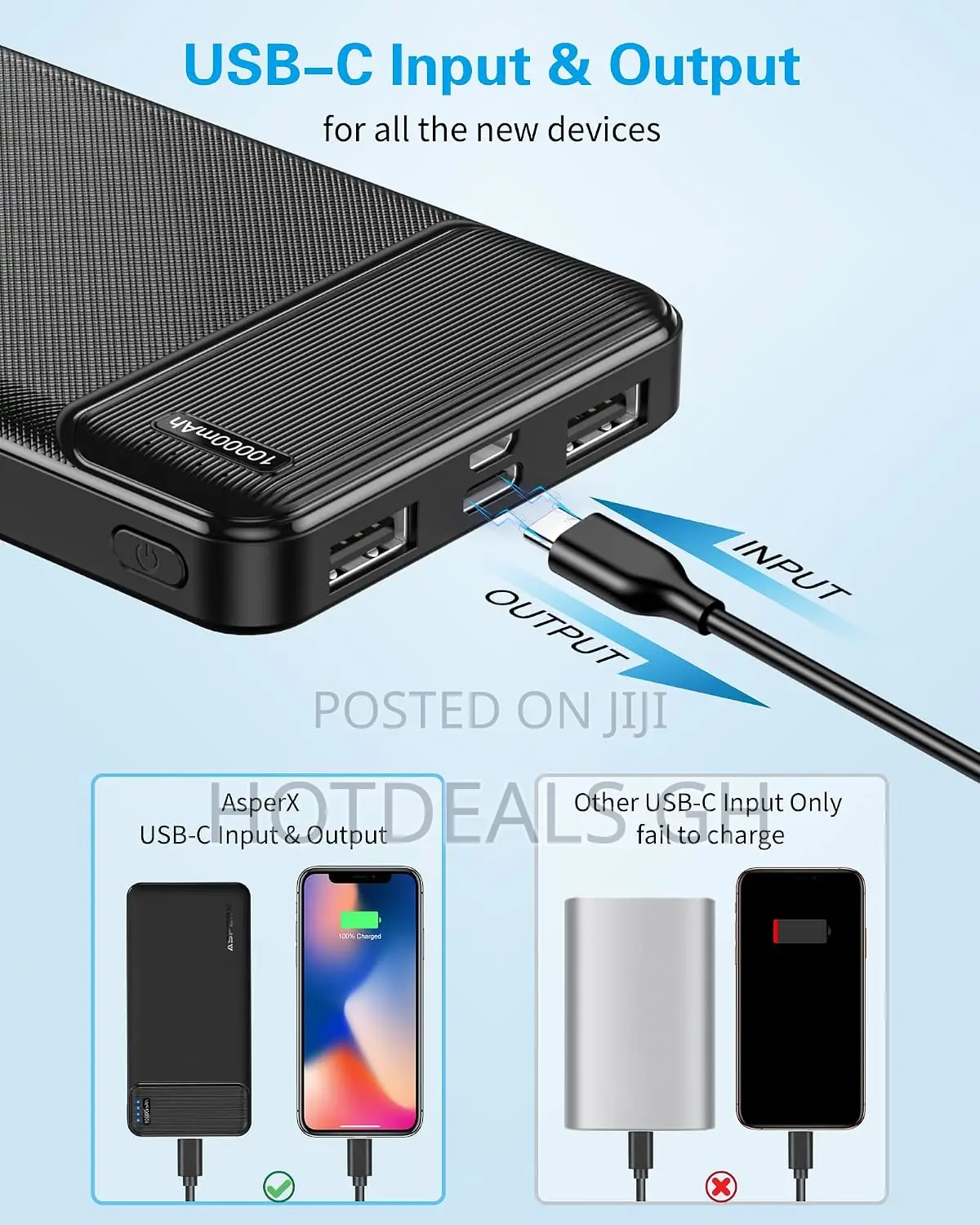 AsperX 2 Pack 10000mAh Portable Charger Dual USB Power Bank