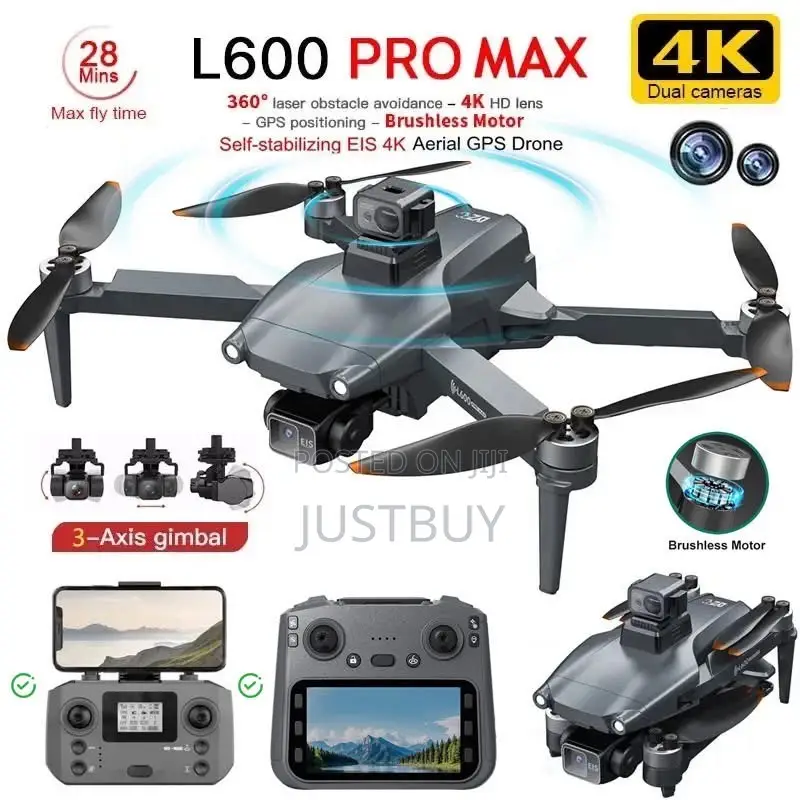 Used L600 PRO MAX Drone 4K - 3KM Range - For Sale - GH¢1150
