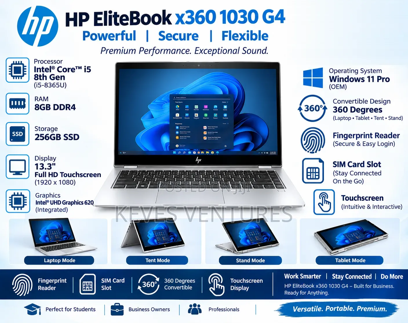 Laptop HP EliteBook x360 1030 G4 8GB Intel Core i5 SSD 256GB