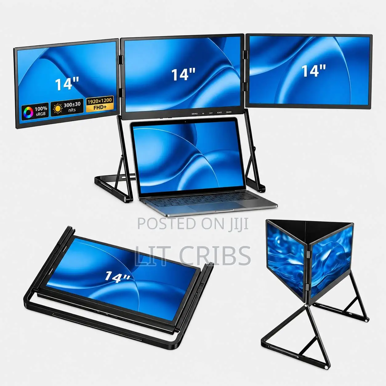 14′′ Triple Screen Laptop Monitor Extender