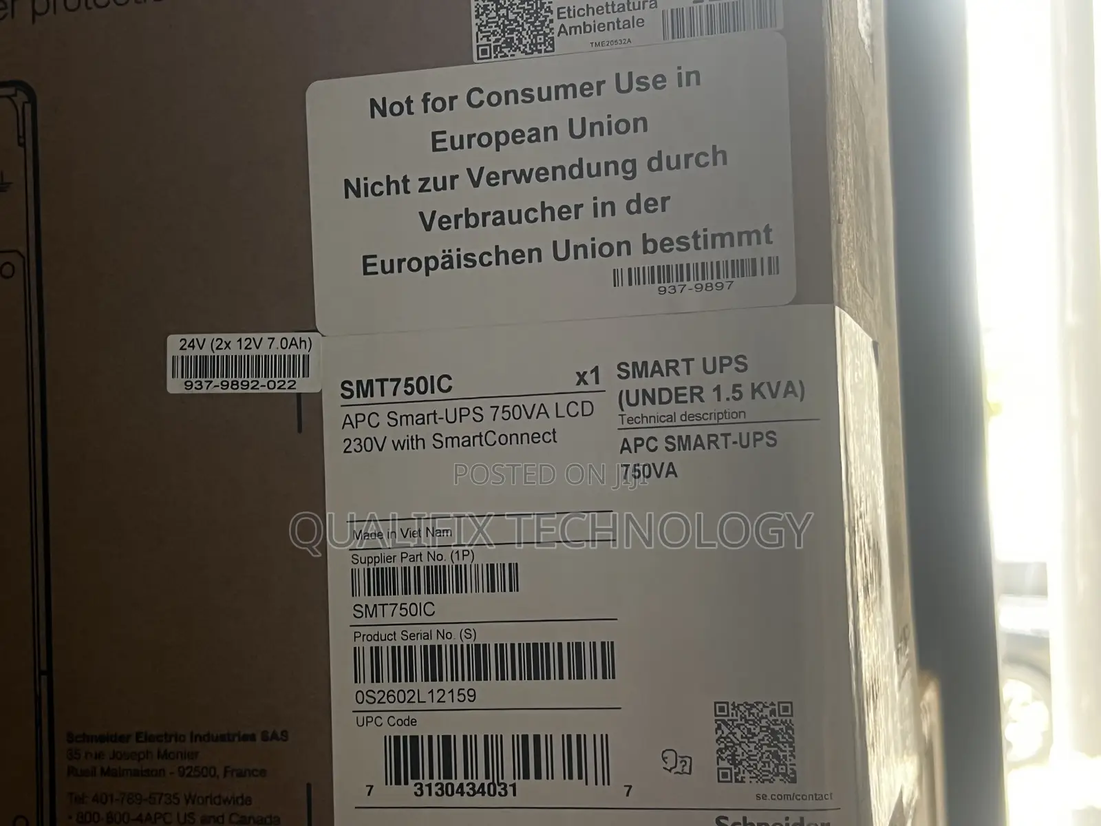 APC Smart Ups 750va Line Interactive 230v