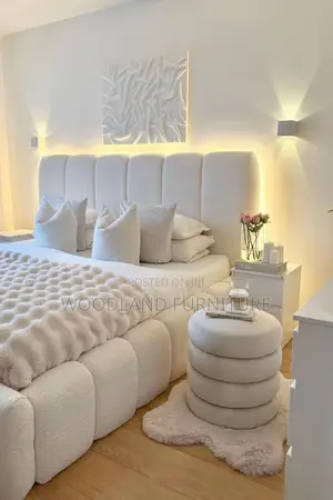 Luxe Bouclé Channel Double Bed Frame
