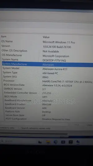 Desktop Computer Dell Aurora R11 16GB Intel Core i7 SSD 512GB