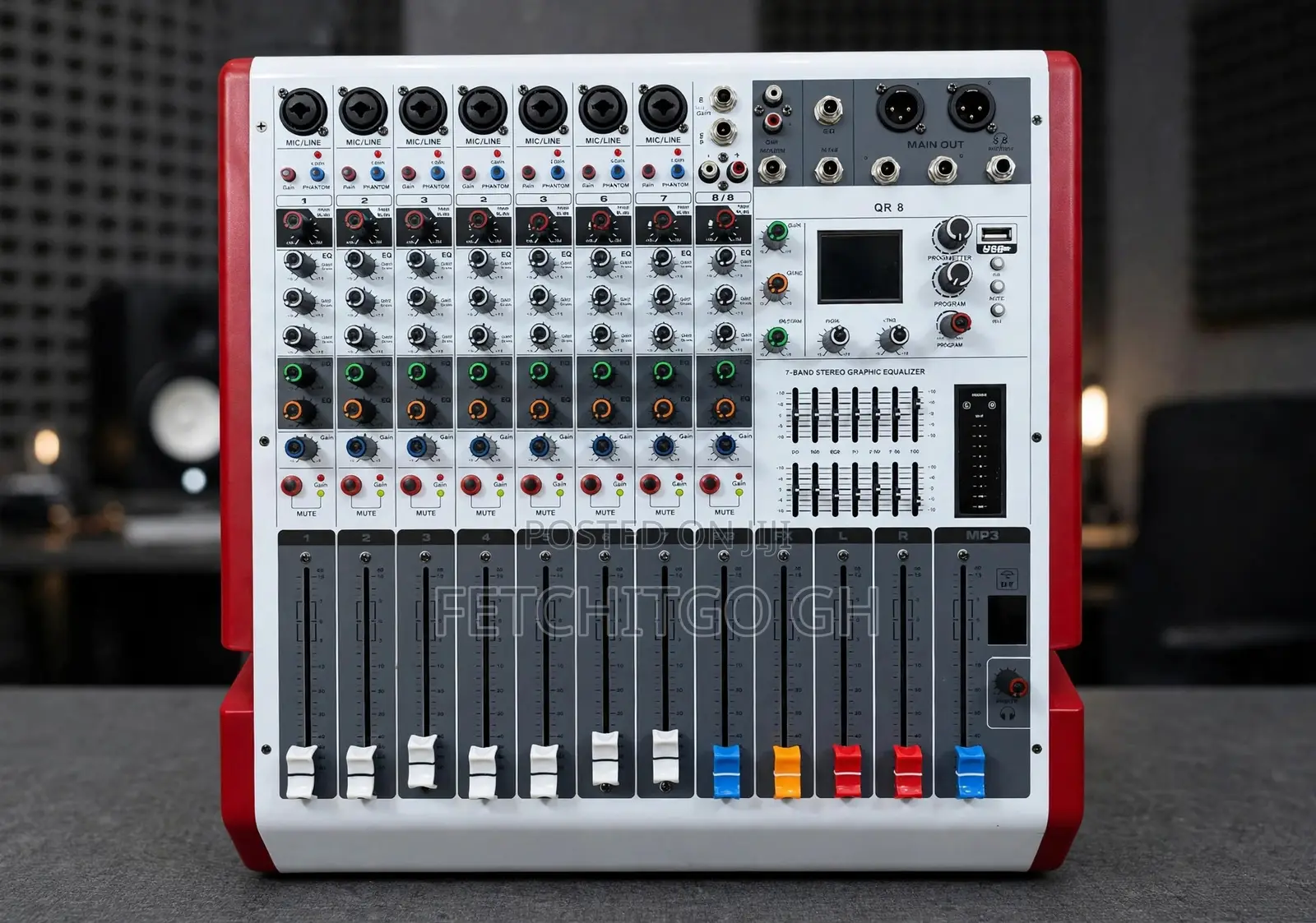 QR 8 8-Channel Professional Audio Mixer