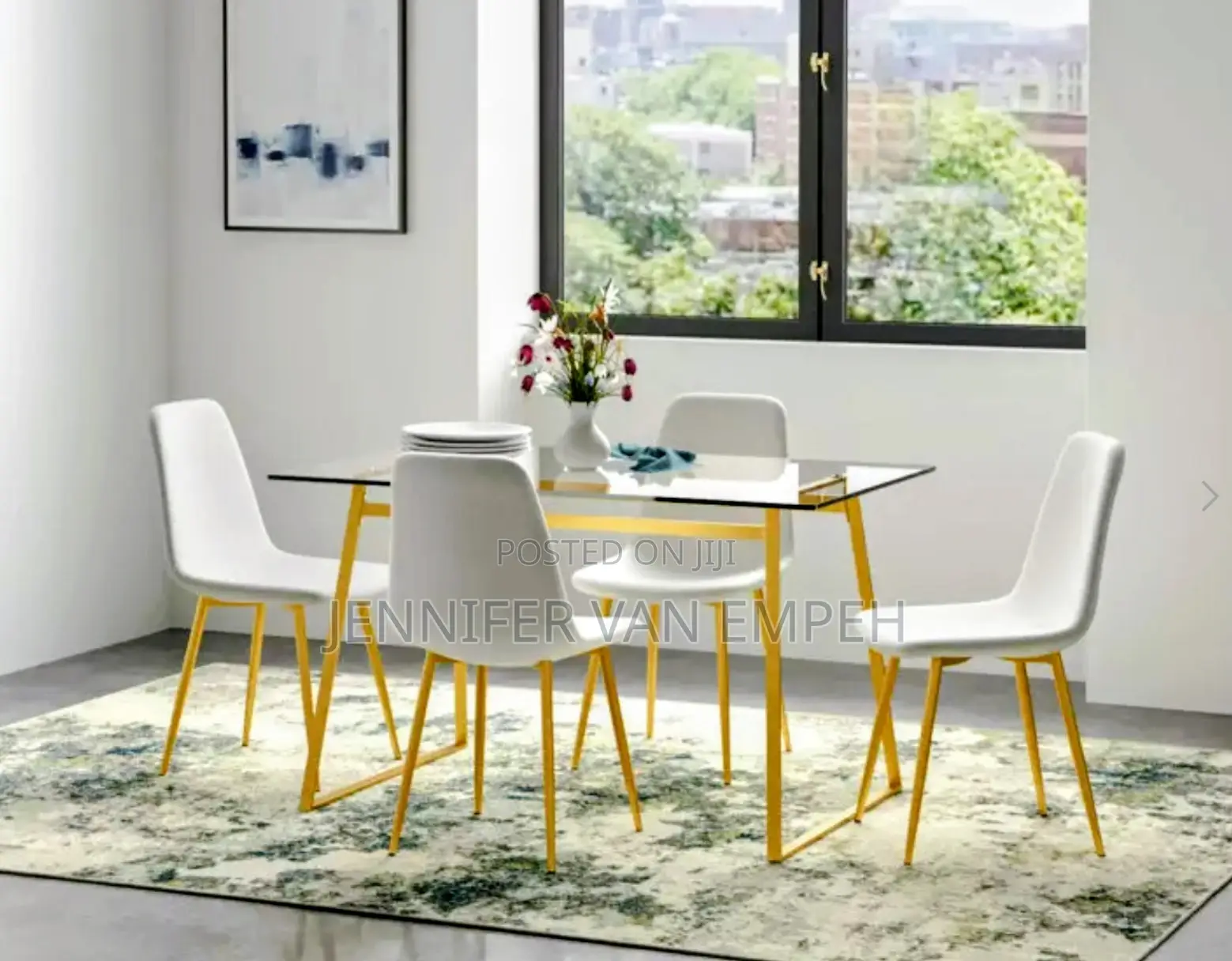 47"x32" Rectangle Modern Glass Dining Table - 47"x32"x30