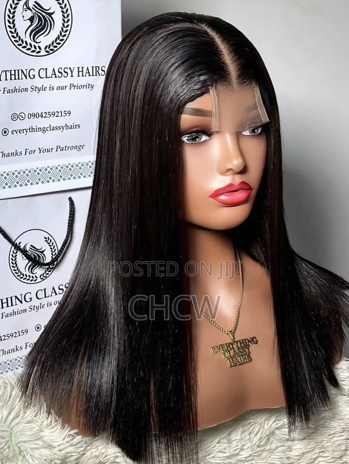 New Beauty Sleek Black Wig With a Kim K Closure