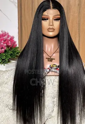 New Black Sleeky 30 Inches Long Sleek Wig With a Closure