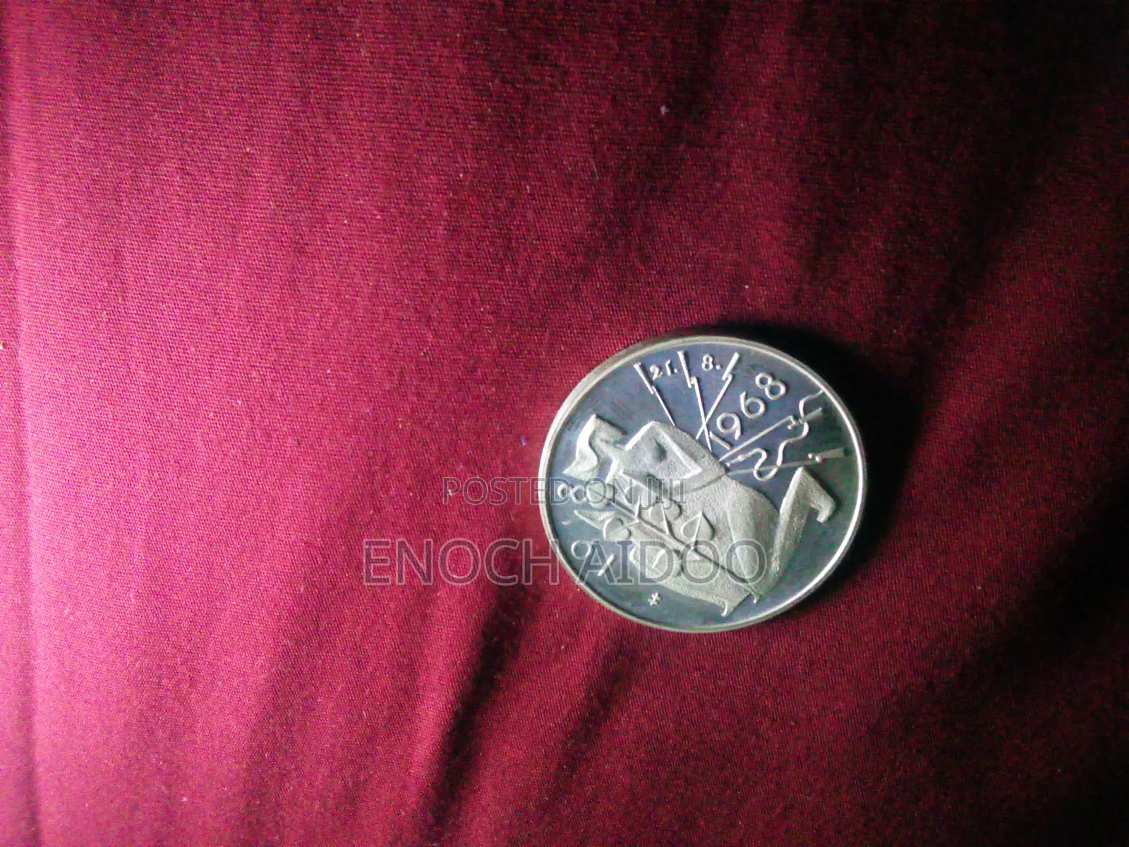 1968 Czechoslovakia Silver Metal -Jan Palach-Prague Spring-Rare