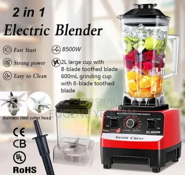2 in 1 Silver Crest Blender 8500W