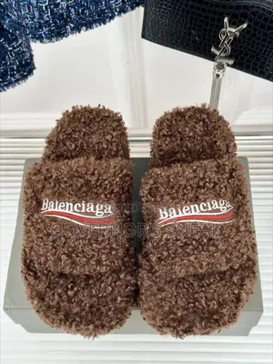 Balenciaga Political Campaign Furry Slides