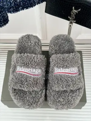 Balenciaga Political Campaign Furry Slides