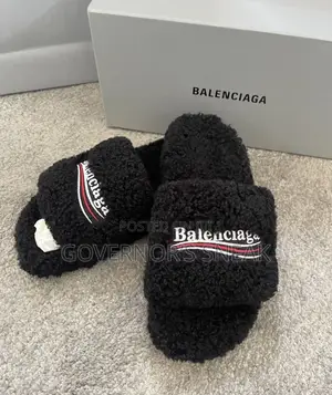 Balenciaga Political Campaign Furry Slides