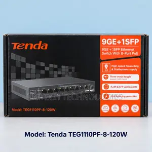 TENDA TEG1110P-8-120W-Tenda 9GE+1SFP Ethernet Switch With 8-Port PoE