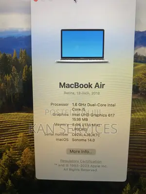 Laptop Apple MacBook Air 2018 8GB Intel Core i5 HDD+SSD 640GB