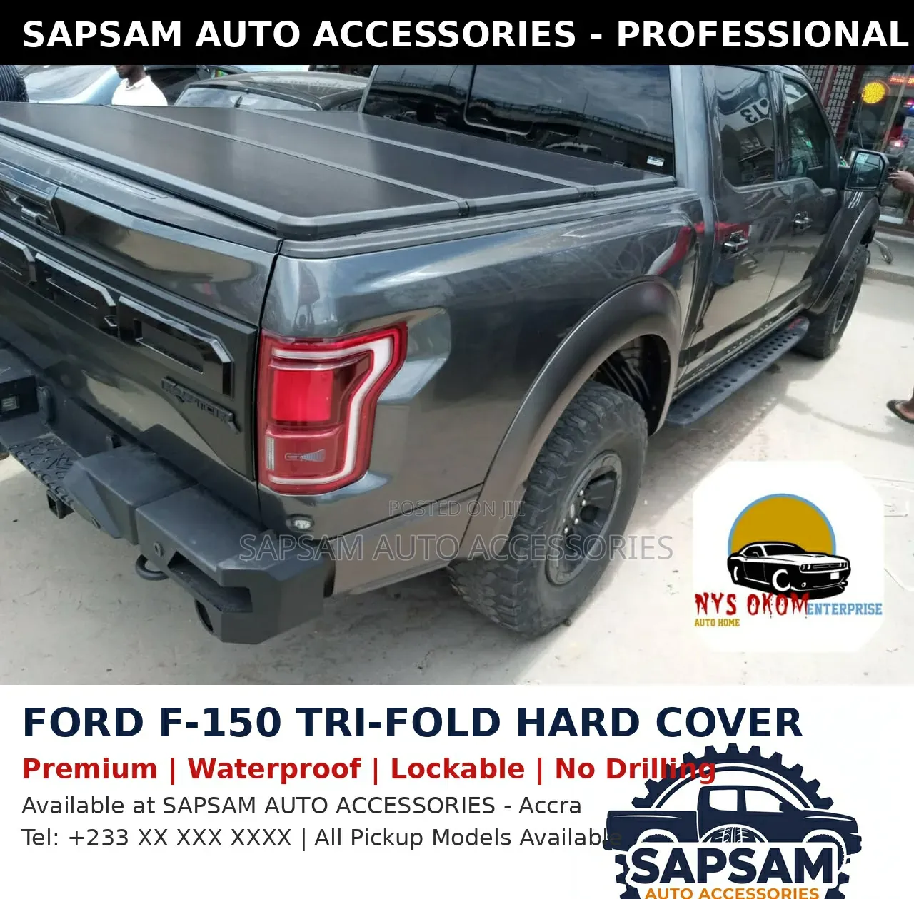 Ford F-150 Raptor X Tri-Fold Hard Cover - Installed by Sapsam Auto