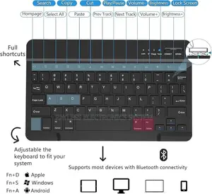 Wireless Bluetooth Keyboard With Detachable Casefor Samsung A11+Tablet