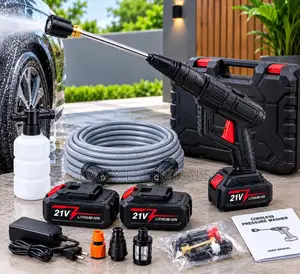 Cordless 21V Pressure Washer Set With Hose and 2 Batteries