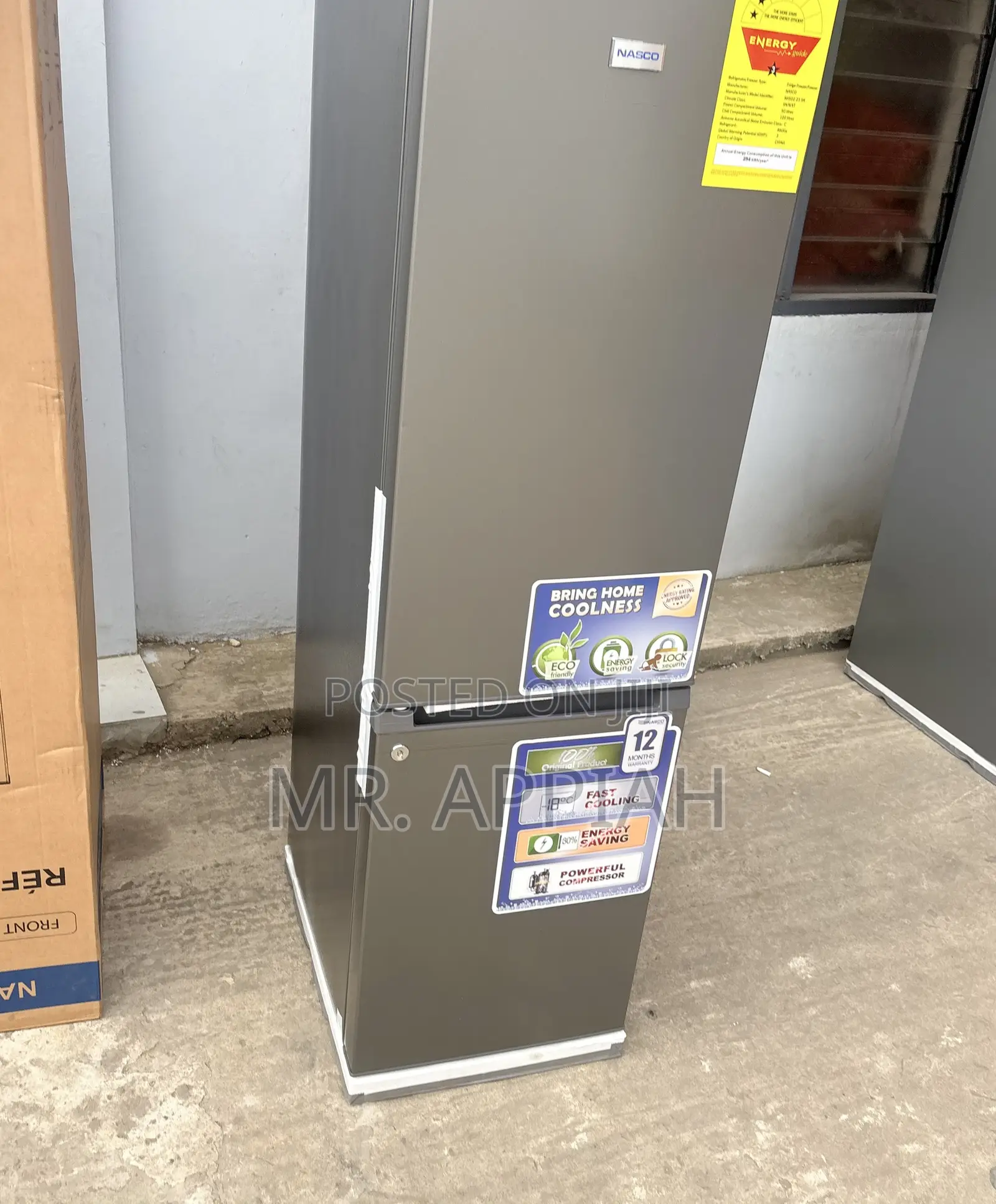 3 Star Nasco Bottom Mount Freezer Fridge(NasD2-23-SK)Gray