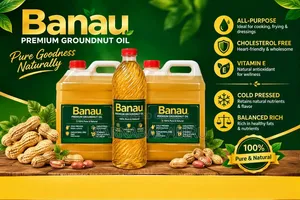 BANAU Pure Groundnut Oil, 100% Cold Pressed, Cholesterol Free