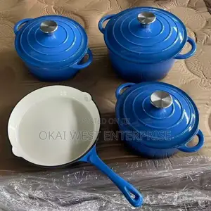 7 Pieces / 4 setsMulti-Color Enamel & Cast Iron Cookware Set