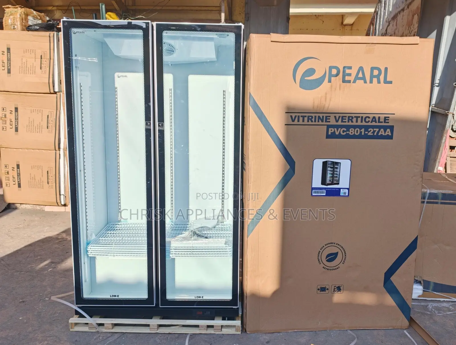 PEARL 800L Vertical Glass Display Fridge – Double Door | Free Delivery