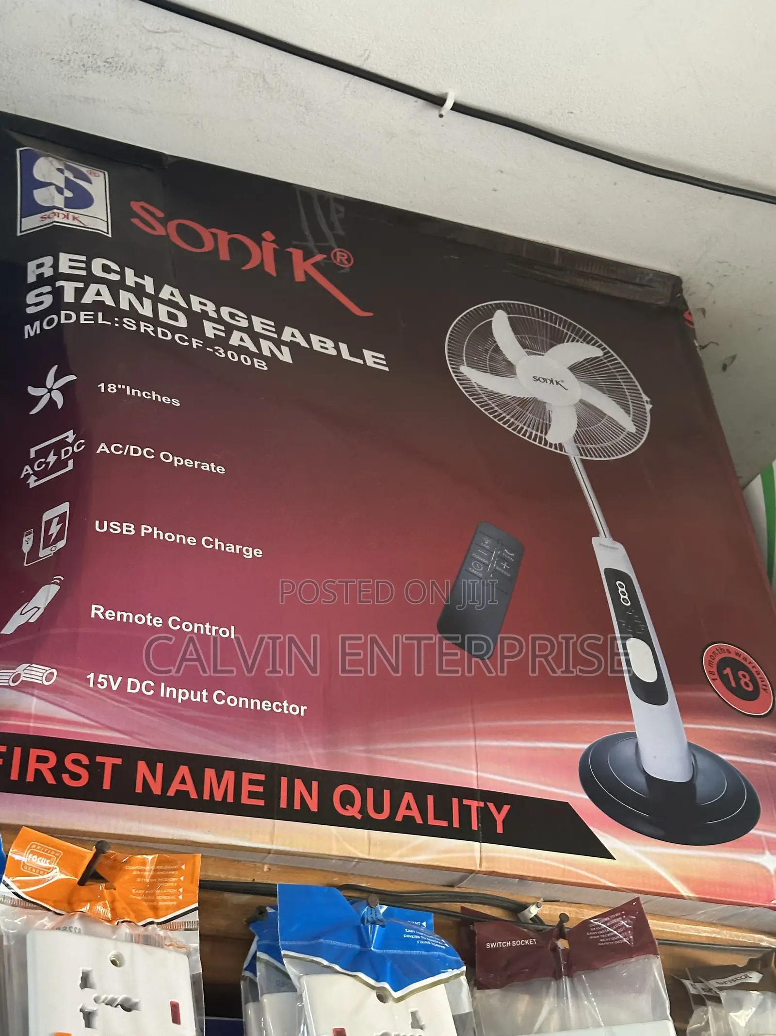 Sonik Japan Brand Rechargeable Fan