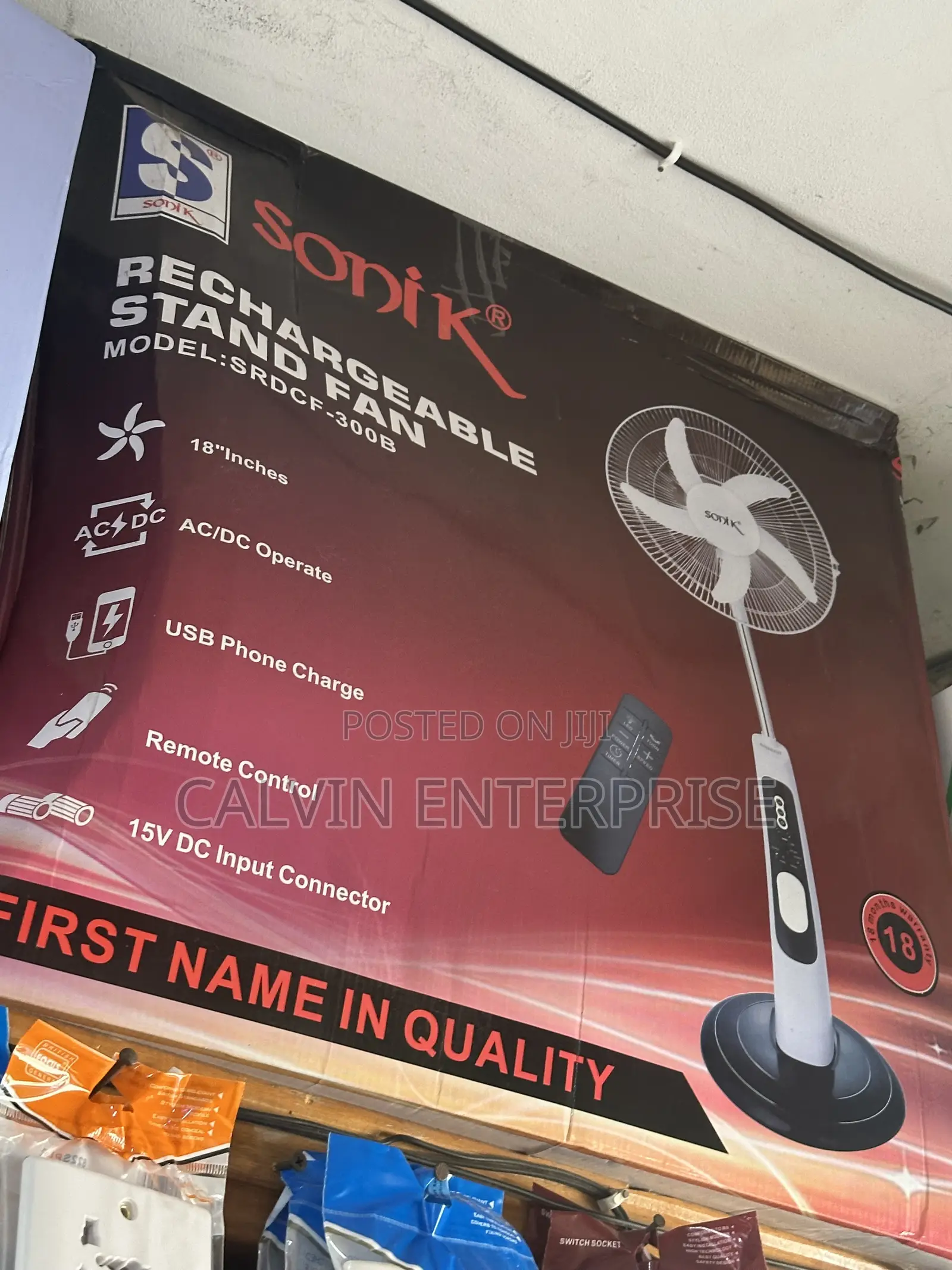 Sonik Japan Brand Rechargeable Fan