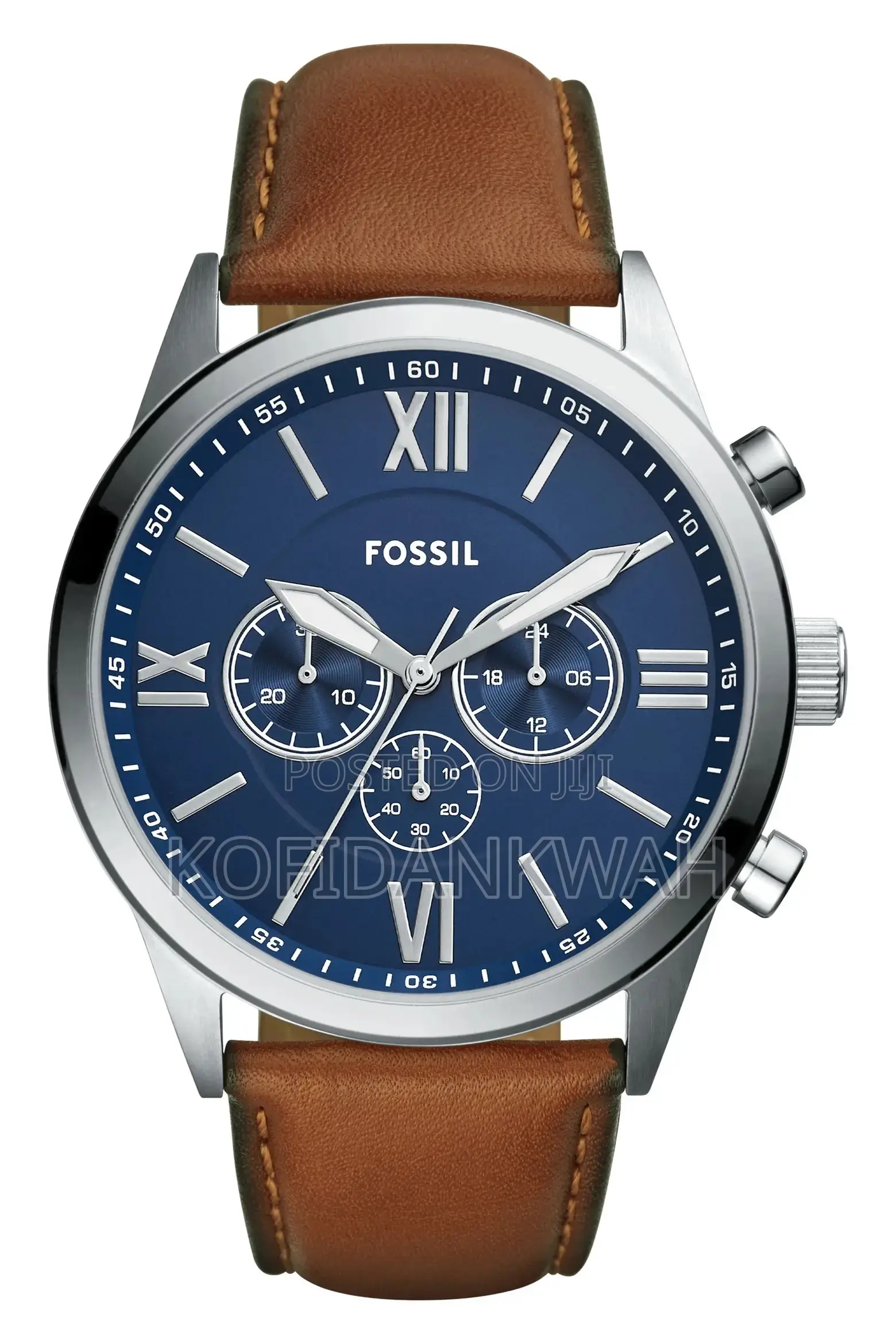 Fossil Flynn Leather Strap Chronograph Watch, 48mm