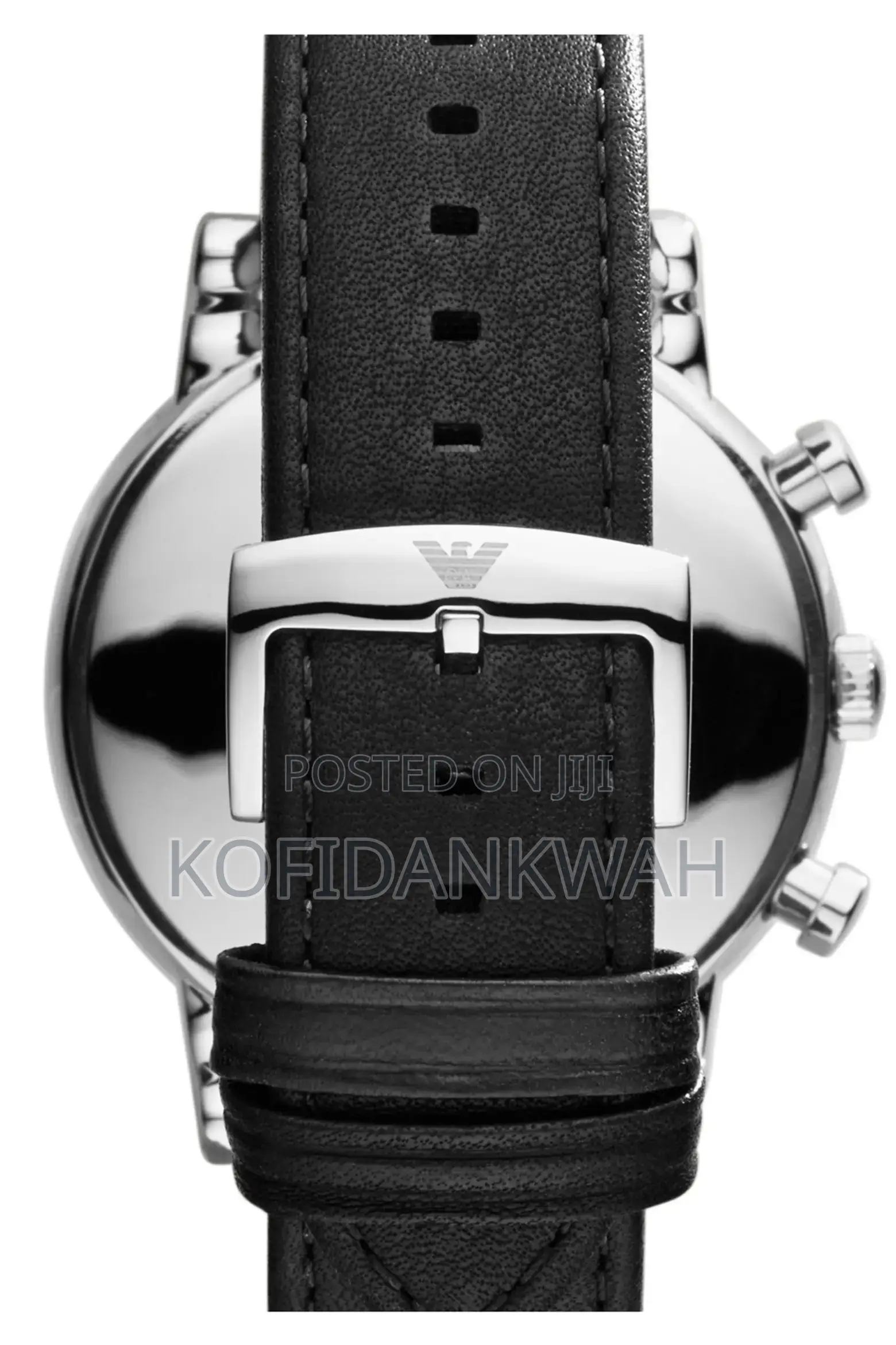 Emporio Armani Men's Chronograph Black Leather Watch, 43mm