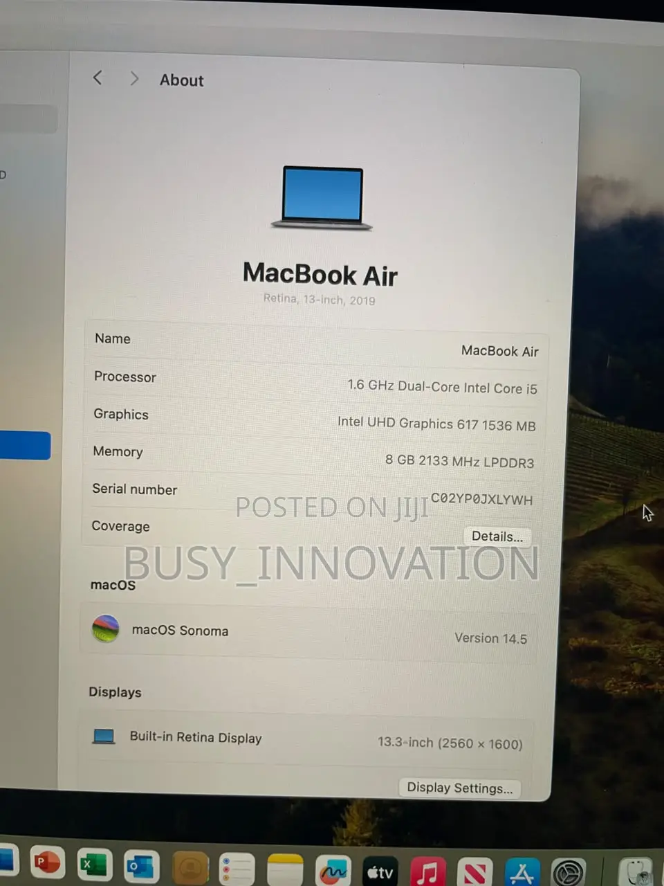 Laptop Apple MacBook Air 2019 8GB Intel Core i5 HDD 256GB