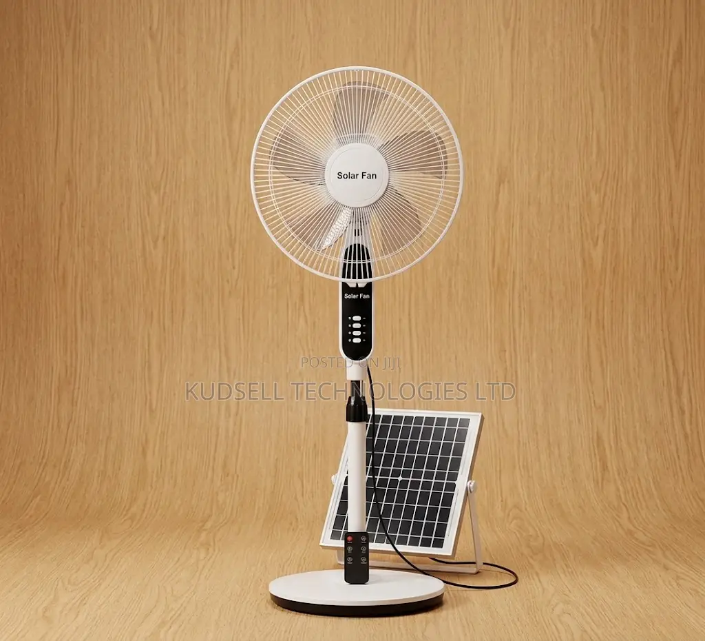 19 Inch Solar Energy Powere Rechargeable Standing Fan With Solar Panel