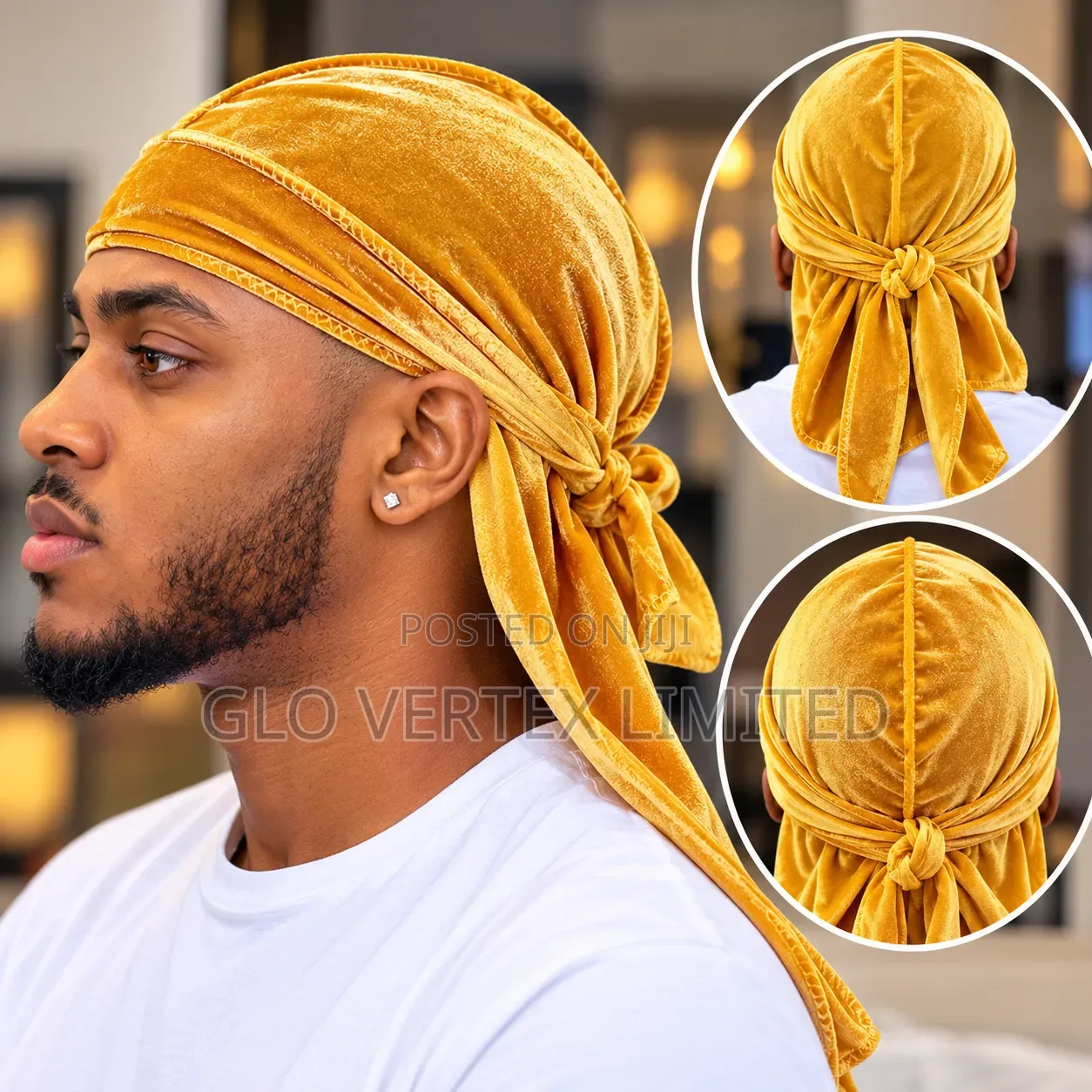 Premium Velvet Durag – Extra Long Tail, 360 Waves
