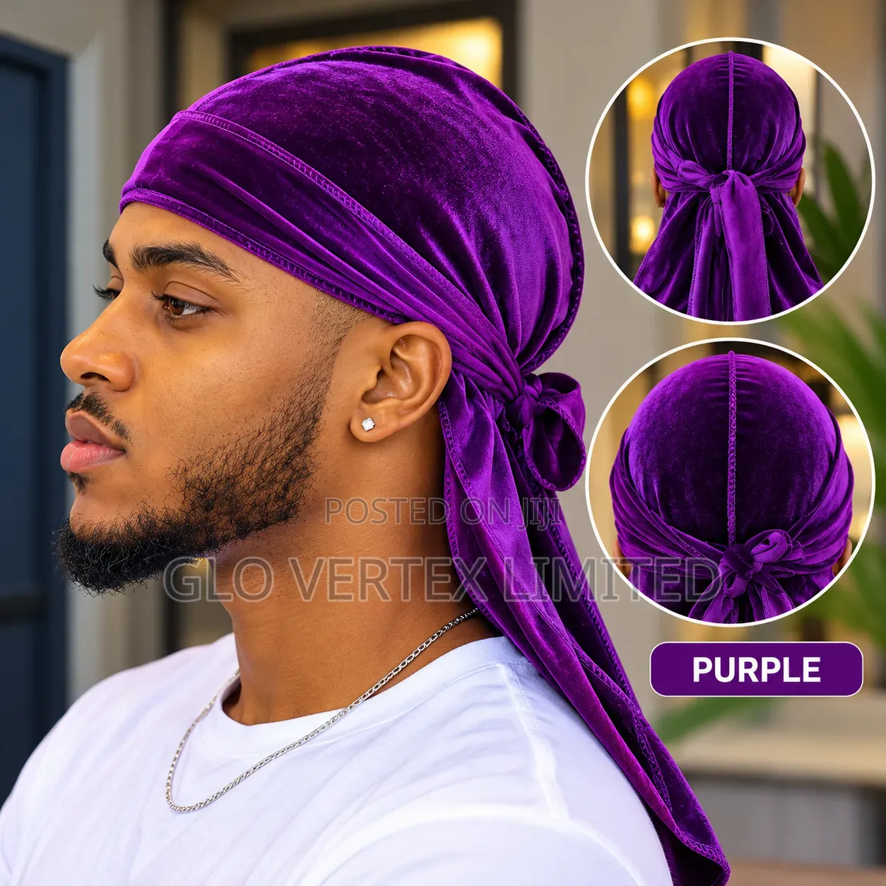 Premium Velvet Durag – Extra Long Tail, 360 Waves